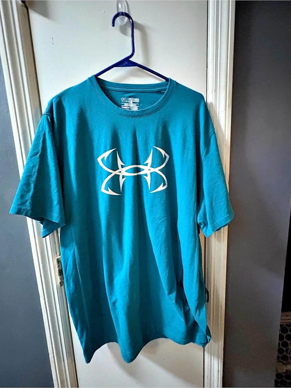 Under Armour Fish Hook Logo T-Shirt Short Sleeve Tee Blue 2XL